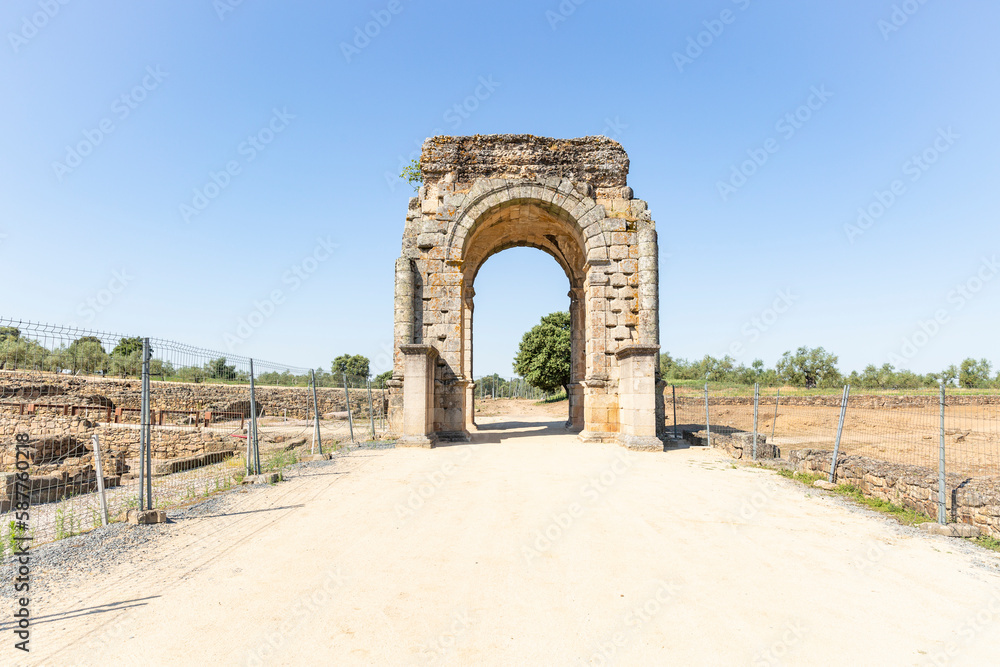 Via de la Plata - four-gates Roman Arch of Cáparra, Oliva de Plasencia - Tierras de Granadilla, province of Cáceres, Extremadura, Spain