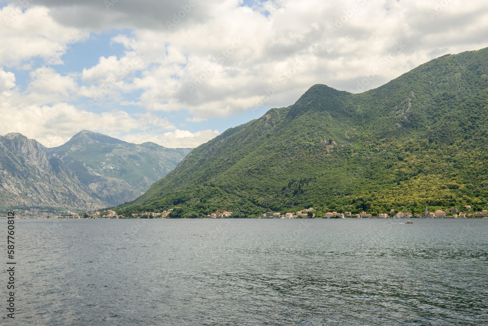Fototapeta premium The picturesque Bay of Kotor seen from Perast, a port city in Montenegro