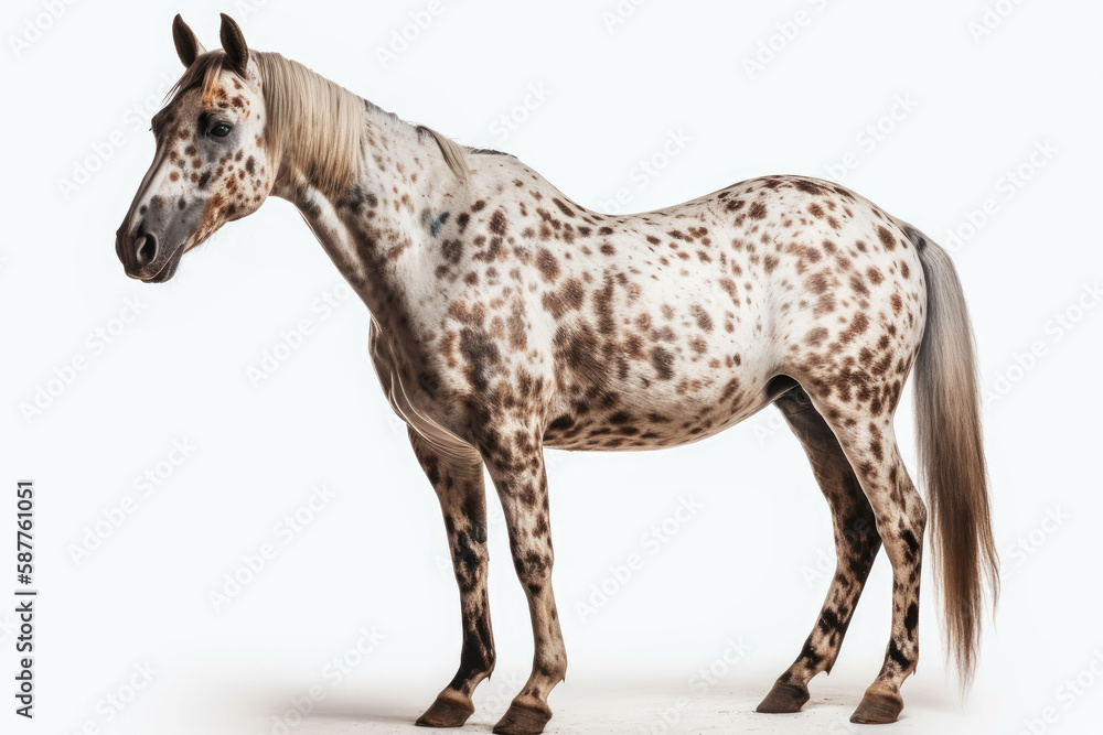Appaloosa Horse On White Background. Generative AI Appaloosa Horse On White Background. Generative AI
