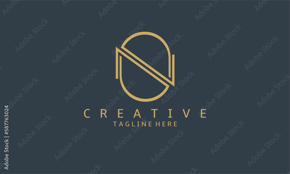 Luxury NS Letter Logo Design. Modern minimalistic creative NS or SN