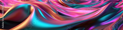 Holographic Silk Background. Generative AI