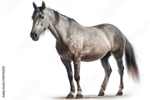 Paso Fino Horse On White Background. Generative AI © Anastasiia