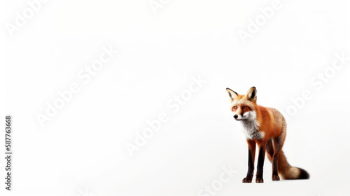 animal on the white Background a Fox generative ai