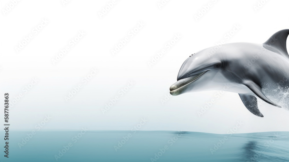 Fototapeta premium animal on the white Background a Dolphin generative ai