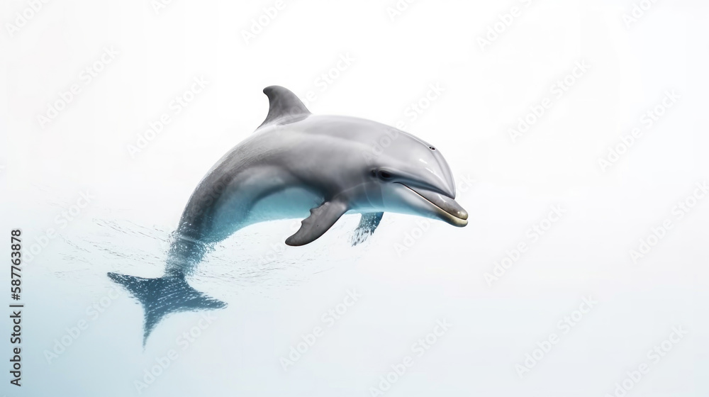 Fototapeta premium animal on the white Background a Dolphin generative ai