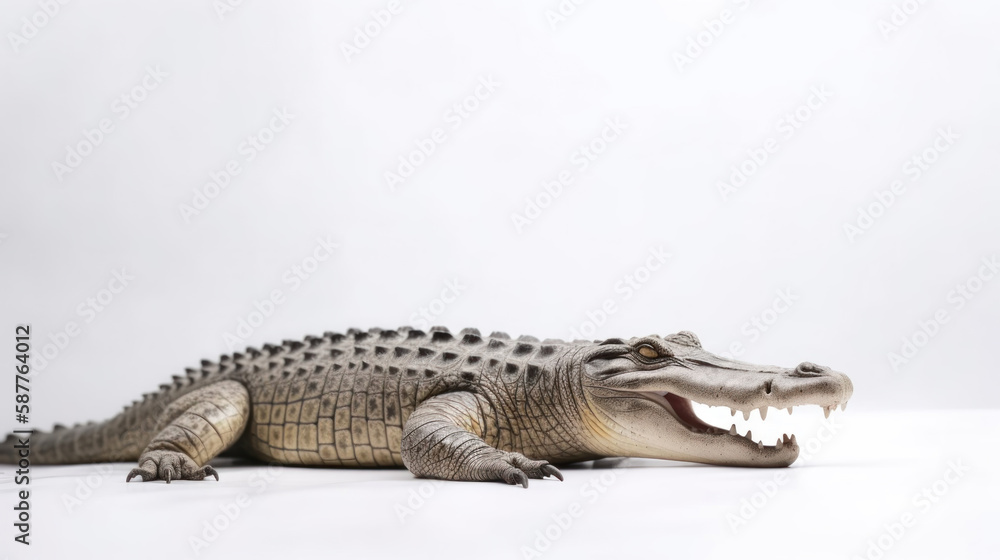 animal on the white Background a Crocodile generative ai animal on the white Background a Crocodile generative ai