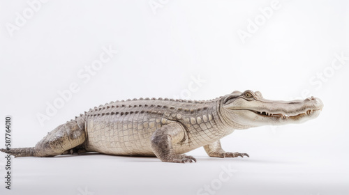 animal on the white Background a Crocodile generative ai