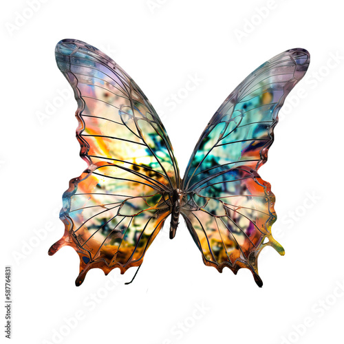 Iridescent butterfly, Generative AI