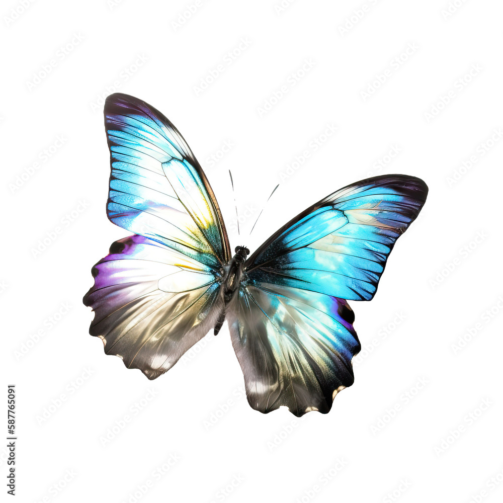 Iridescent butterfly, Generative AI Iridescent butterfly, Generative AI