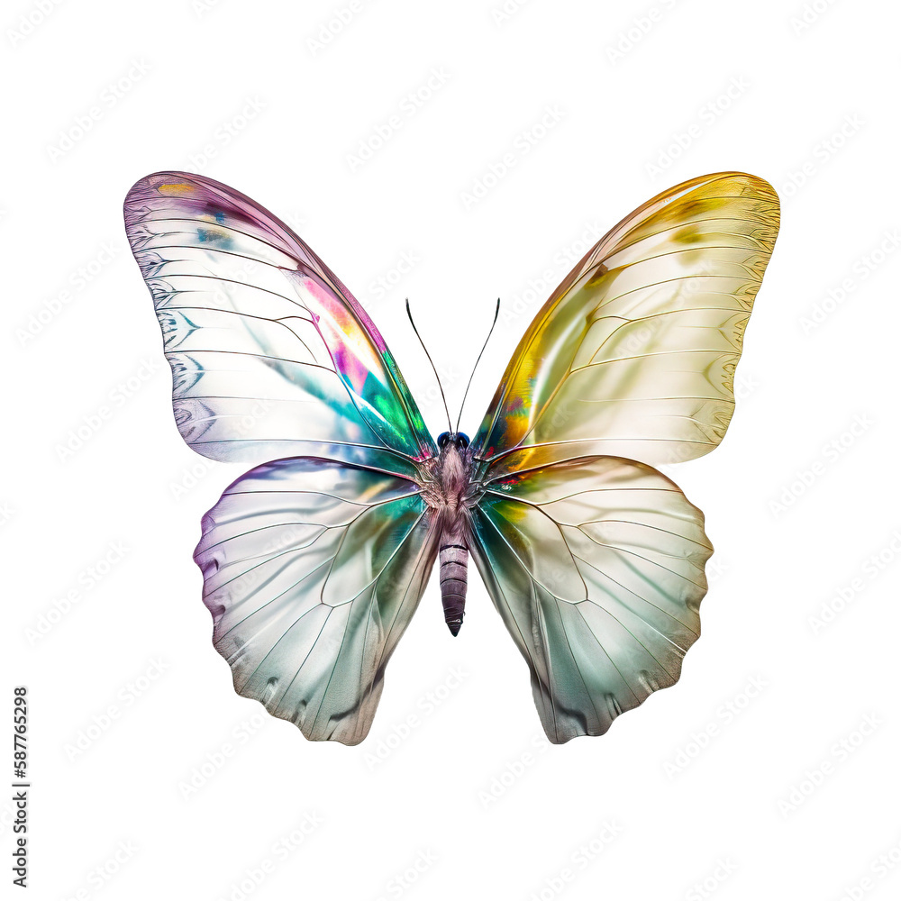 Iridescent butterfly, Generative AI Iridescent butterfly, Generative AI
