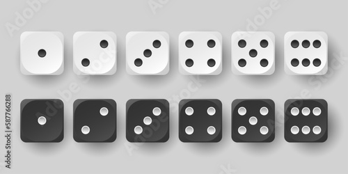 Realistic dice vector mockup