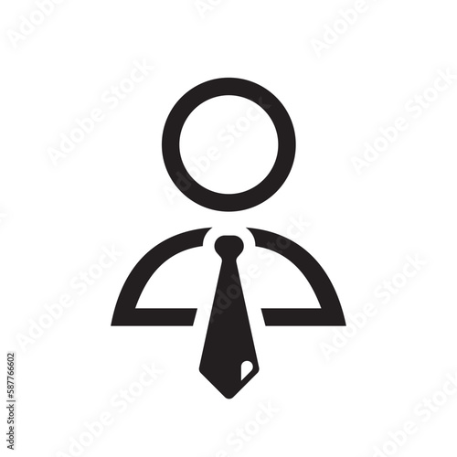 Businessman vector icon. Gentleman flat sign design. Boss icon pictogram. Manager flat symbol. Man in suit with tie icon.