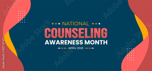 National Counseling Awareness Month background or banner design template celebrated in April.