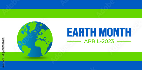Earth Month background or banner design template celebrated in April.