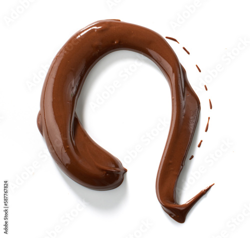 melted chocolate on white background