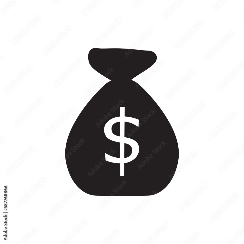 Bag of money vector icon. Cash icon fat sign design. Dollar symbol pictogram. UX UI icon Bag of money vector icon. Cash icon fat sign design. Dollar symbol pictogram. UX UI icon