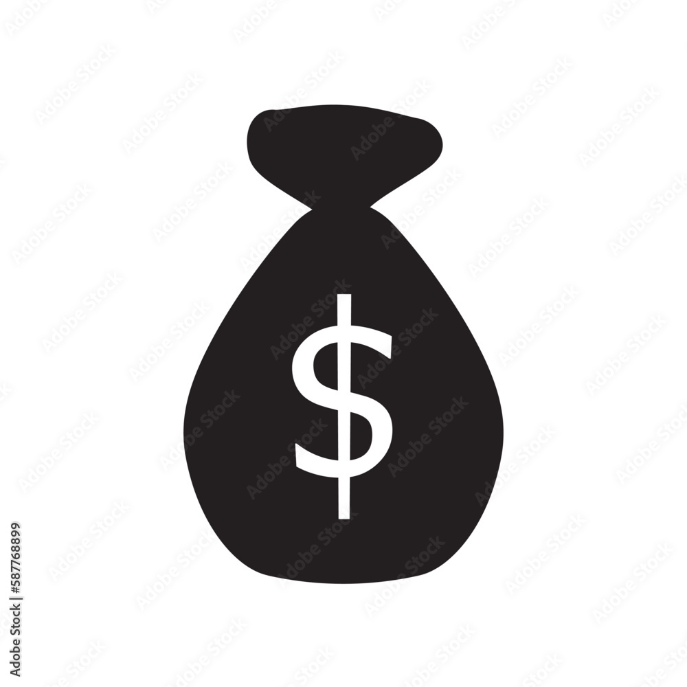 Bag of money vector icon. Cash icon fat sign design. Dollar symbol pictogram. UX UI icon Bag of money vector icon. Cash icon fat sign design. Dollar symbol pictogram. UX UI icon