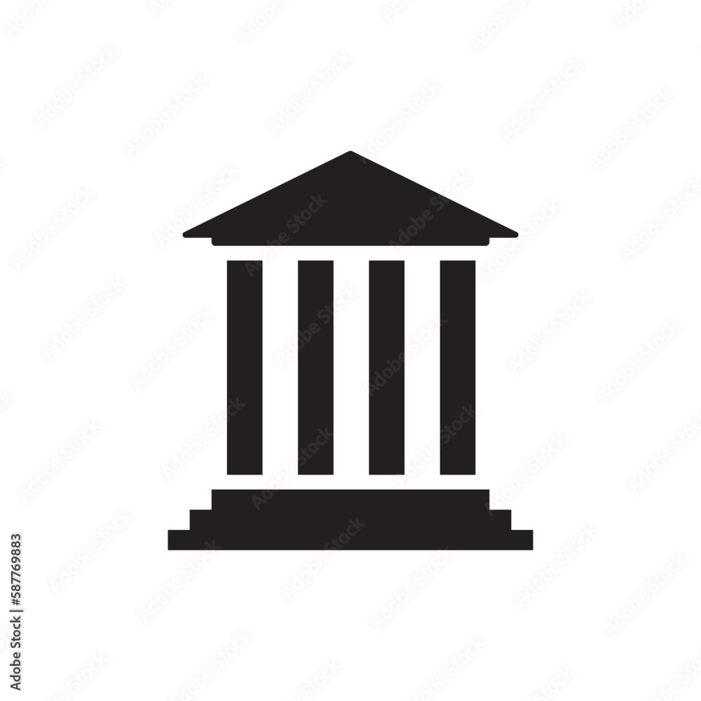 Museum vector icon. Bank sign. Christian temple icon. Art museum sign. Ancient roman greek temple symbol pictogram. UX UI icon Museum vector icon. Bank sign. Christian temple icon. Art museum sign. Ancient roman greek temple symbol pictogram. UX UI icon