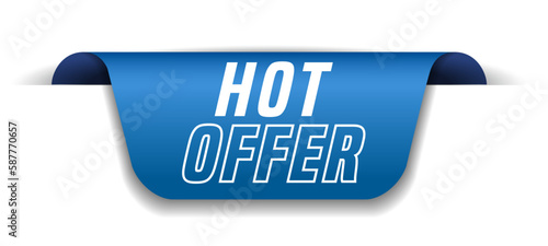 Colorful vector flat design banner hot offer. This sign is well adapted for web design.