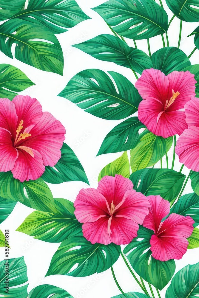 Hibiscus Seamless Pattern Hibiscus Seamless Pattern