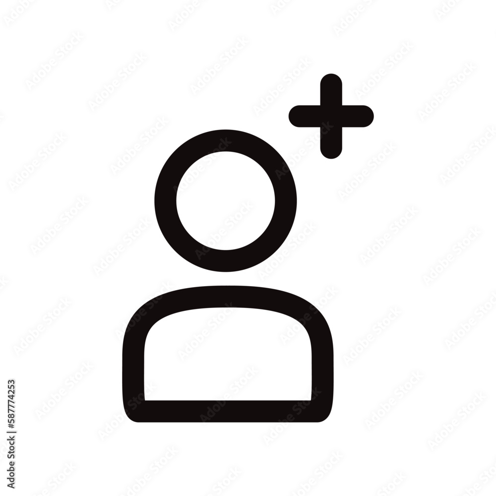 Obraz premium User vector icon. Add member person flat sign design. Man linear pictogram. Illustration of user symbol pictogram. UX UI icon