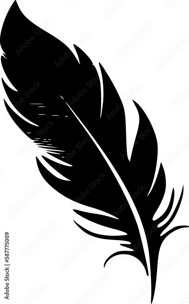 Obraz premium Feather - Minimalist and Flat Logo - Vector illustration