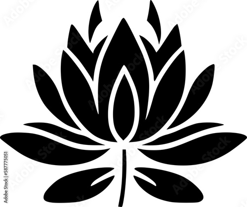 Lotus Flower | Minimalist and Simple Silhouette - Vector illustration