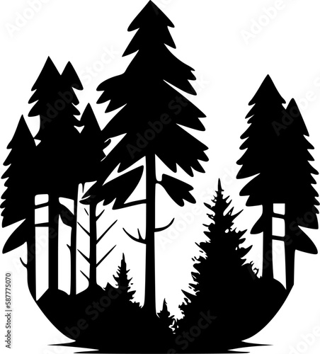 Forest | Minimalist and Simple Silhouette - Vector illustration