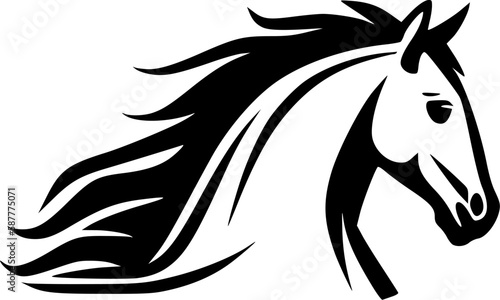 Horse - Minimalist and Flat Logo - Vector illustration