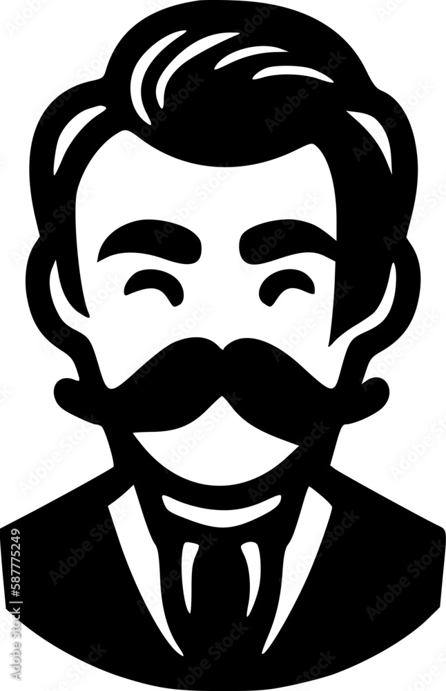 Mustache | Black and White Vector illustration