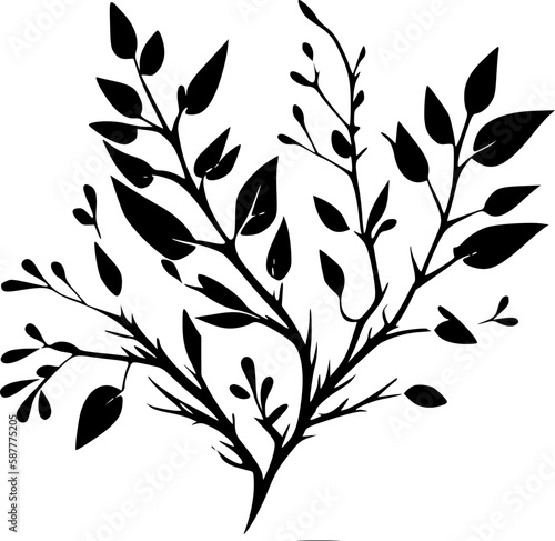 Branch | Black and White Vector illustration