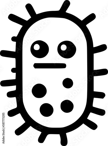 Bacteria | Black and White Vector illustration