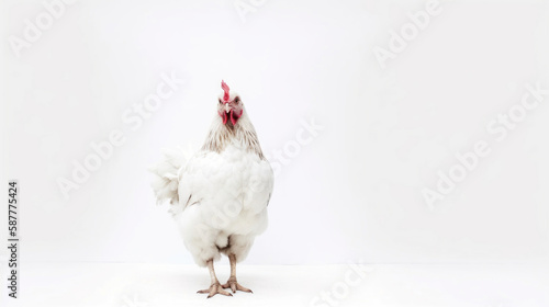 animal on the white Background a Chicken generative ai