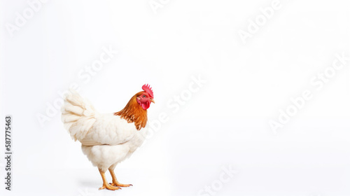 animal on the white Background a Chicken generative ai