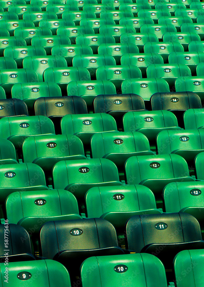Fototapeta premium Colorful seats in a stadium.