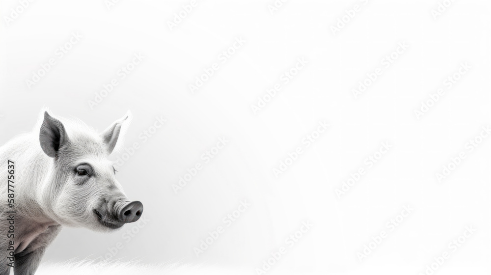 Fototapeta premium animal on the white Background a Boar generative ai