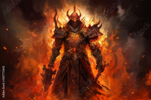 Ruler of the Underworld and hell - a powerful leader of the dark realm. Fiery Lord - a cruel creature, commanding an army. Dark Master - a sinister figure, controlling shadows and darkness. 3D art