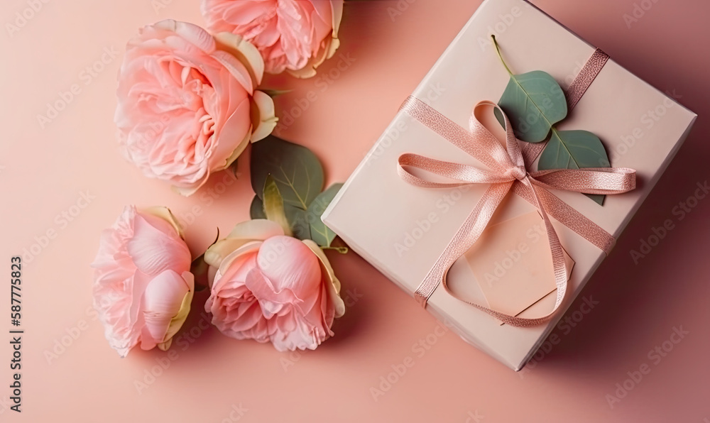 Happy Mothers Day, Beautiful greeting card, Close-up, view from above. Holiday concept, generative AI Happy Mothers Day, Beautiful greeting card, Close-up, view from above. Holiday concept, generative AI