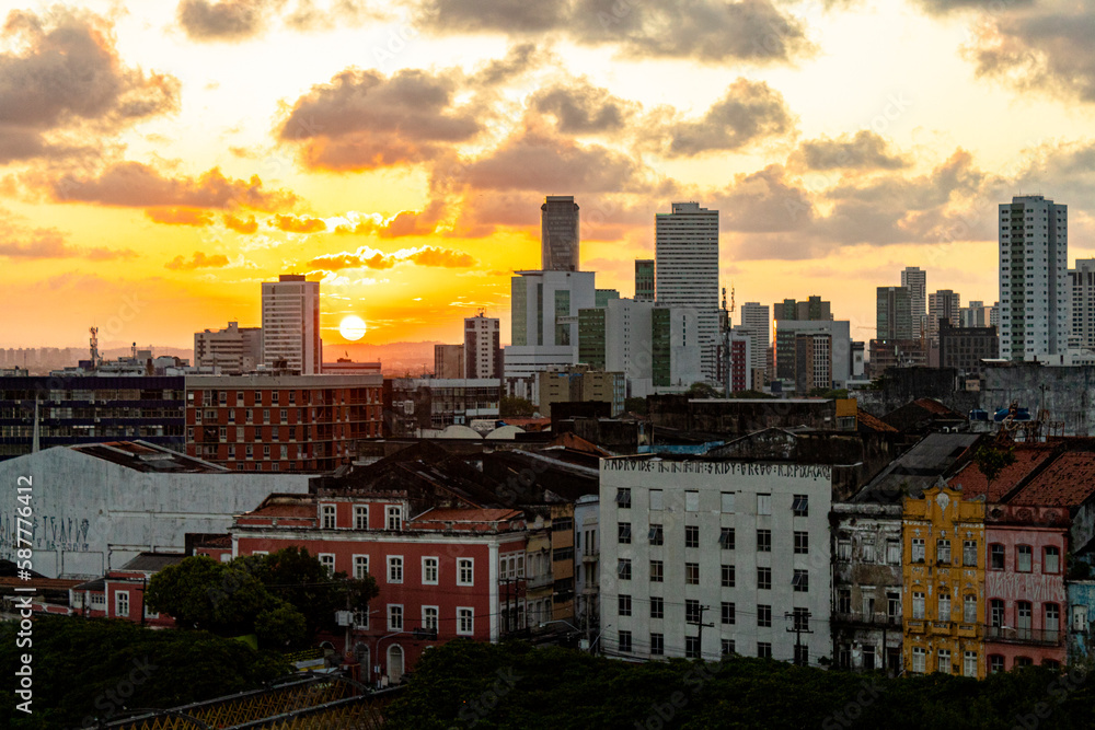 sunset in the Recife city