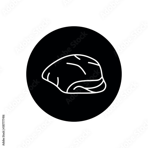 Beef liver color line icon. Cutting meat.