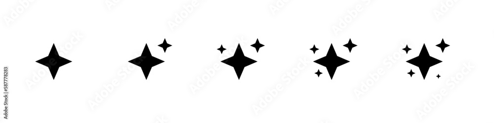 Sparkle star icon set. Shine star icon signs. Stars collection. Vector illustration. Sparkle star icon set. Shine star icon signs. Stars collection. Vector illustration.