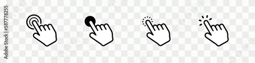 Computer hand cursor icon set. Mouse click cursor symbols. Hand click mouse sign. Vector illustration.