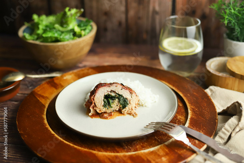 Stuffed pork filet with spinach - meals