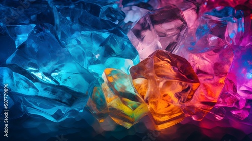 Multicolored Glow Ice Texture Background