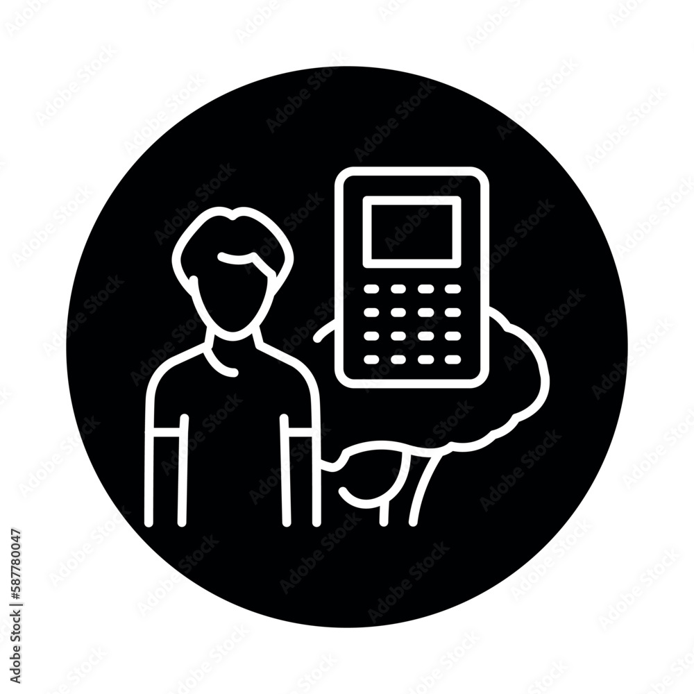 Mental arithmetic for kids сolor line icon. Children learning Mental arithmetic for kids сolor line icon. Children learning
