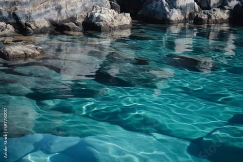 crystal blue water, background Generative AI
