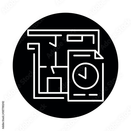 Apartment rental black line icon. Area living space.