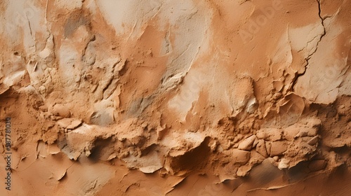 Clay Eco-Plaster Texture, Sunny Rustic Background