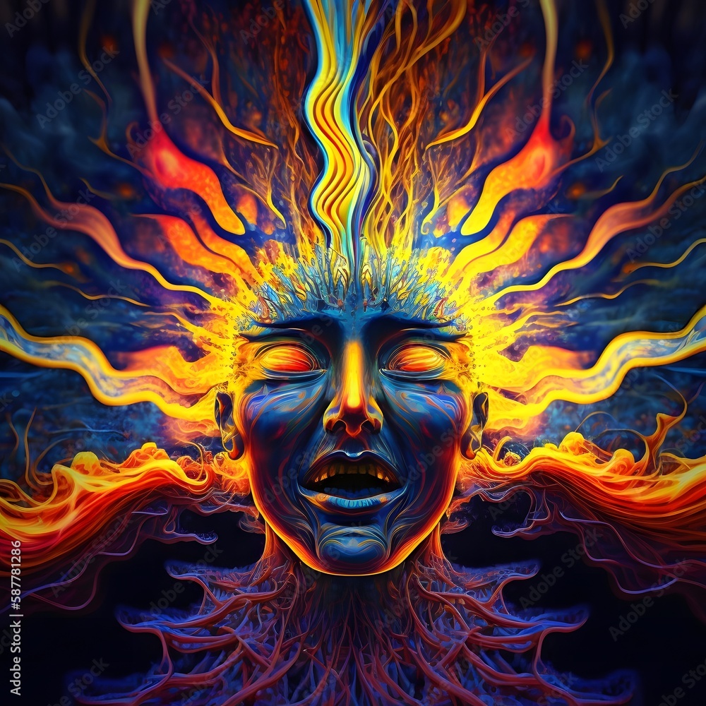 face of the sun psychedelic art 