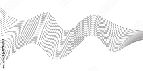 Modern abstract glowing wave lines on white background. Dynamic flowing wave design element. Futuristic technology and sound wave pattern. Vector EPS10.